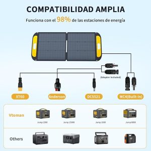 Panel solar portátil plegable VTOMAN 110W 19V