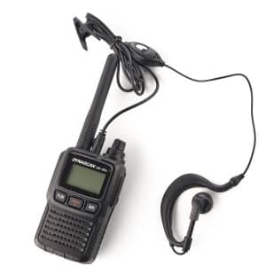 Pareja de Walkie Talkies PMR-446 tamaño compacto, Dynascan AD-09+ | con Microauriculares Incluidos | 8 Canales | VOX | En maletín de transporte