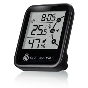 Estación meteorológica compacta Real Madrid con indicador de clima