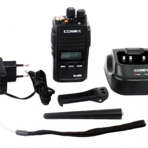 Walkie-Talkie Kombix - UV-5RE con doble banda UHF/VHF y 128 canales, linterna  LED, radio FM Negro [Radiocomunicación]