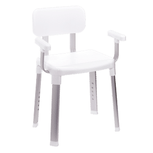 Taburete Weinberger para ducha y baño con respaldo y reposabrazos